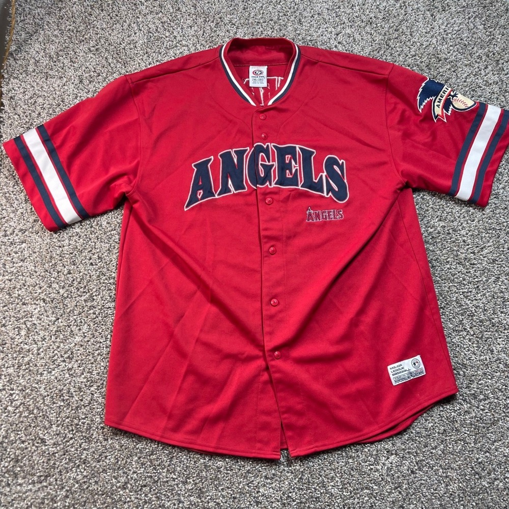 True Fan Men's 2XL Anaheim Angels Vladimir Guerrero #27 Jersey‎ MLB Red Patched